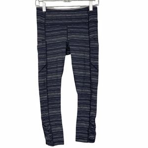 Lululemon Size 6 Space Dye Navy Gray 7/8 Length Leggings